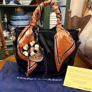 Dooney & Bourke Black Brenna Florentine Bag with charms